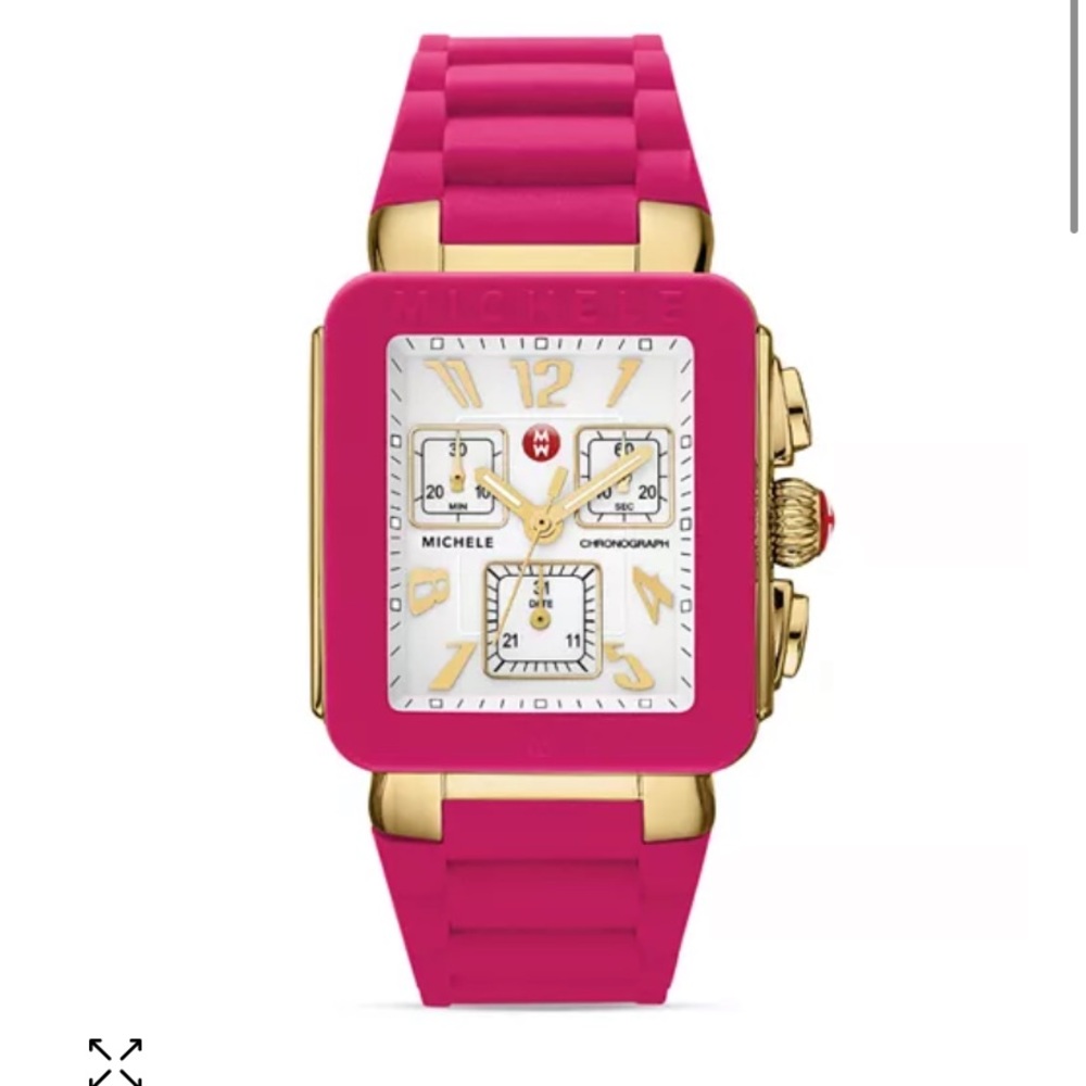 MICHELE Park Jelly Bean Pink Watch, 33mm